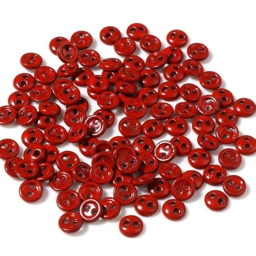 50 Stück 2 Löcher 3 mm 4 mm Mini-Knöpfe für DIY-Puppenkleidung, rund, Bonbonfarbe, Kartenherstellung, Scrapbooking-Knöpfe, Nähzubehör von LINOC