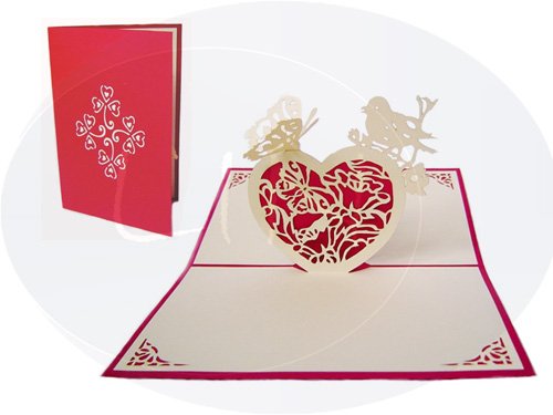 LINPOPUP®, LIN17449, Pop Up Karte, 3D Glückwunschkarte, Liebe Verliebt Valentine Hochzeitskarten Herz, N65 von LINPOPUP