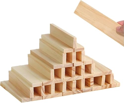 30 Stück Holzklötzchen zum Basteln 100 x 20 x 7mm Bastelklötzchen Holzleiste Bastelholz, Klötzchen zum Basteln Bastelholz Klötzchen Hölzchen für DIY Projekte und Deko von LINYIJOY