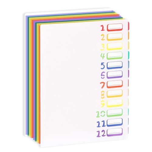 Fächermappe mit Register in Regenbogenfarben, 24 Fächer, A4, mit wasserabweisenden Kunststoff-Trennwänden, für Büro, Schule, Dokumente, Organizer, Folio (weiß) von LIONSOUL