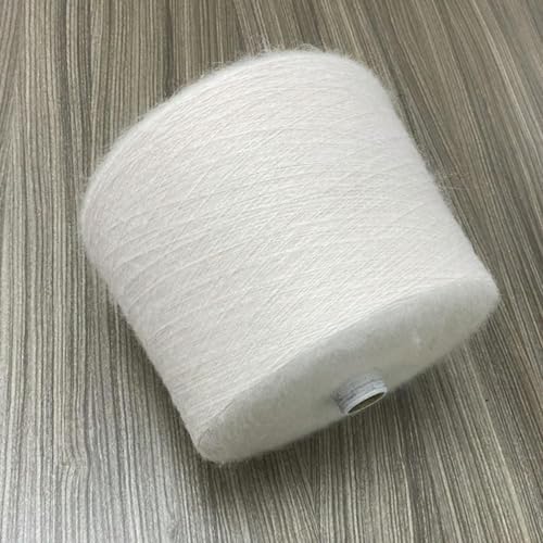 LIUBI 500 g weißes, weiches Plüschgarn aus feiner Wolle und Mohair zum Stricken, Baby, Bio, Handhäkeln, Stricken, Nähen, Weben, dünner Faden von LIUBI