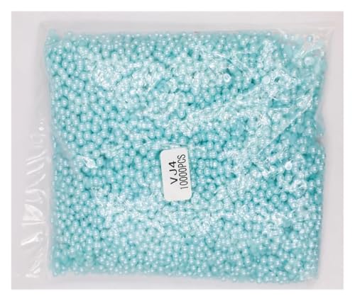 LIUCH 1,5 mm ~ 14 mm, alle Größen, 24 Farben, reines Weiß, flache Rückseite, runde ABS-Halbperlen, Kunstkunststoff-Halbperlen(Aquamarine,4mm 10000pcs) von LIUCH