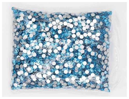 LIUCH 100Gross Big Bulk Package SS3-SS20 Großhandel Flatback Crystal AB Non Hotfix Strasssteine ​​AB Strass for Nail Art Dekorationen(Aquamarine,Ss10 14400pcs) von LIUCH