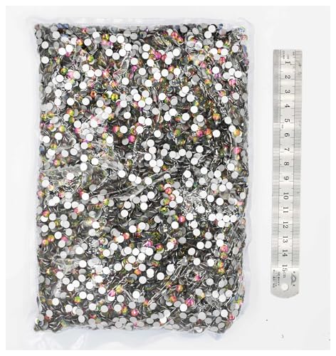 LIUCH 100Gross Big Bulk Package SS3-SS20 Großhandel Flatback Crystal AB Non Hotfix Strasssteine ​​AB Strass for Nail Art Dekorationen(Rainbow,Ss10 14400pcs) von LIUCH