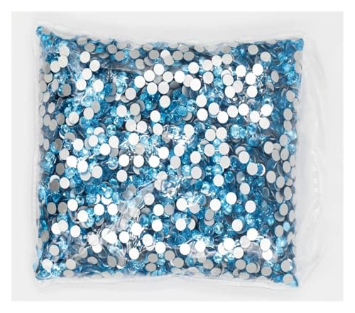 LIUCH 100Gross Big Package Weiß/Rosa/Grün/Blau/Opal Flatback Crystal AB Nicht Hotfix Strasssteine ​​AB Strass for Nail Art Dekorationen(Aquamarine,Ss10 14400pcs) von LIUCH