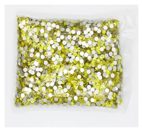 LIUCH 100Gross Big Package Weiß/Rosa/Grün/Blau/Opal Flatback Crystal AB Nicht Hotfix Strasssteine ​​AB Strass for Nail Art Dekorationen(Citrine,Ss3 14400pcs) von LIUCH