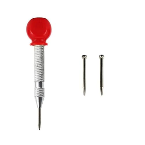 LIUCH 128mm Körner Punch Allgemeine Automatische Punch Holzbearbeitung Metall Bohrer Einstellbare Feder Belastet Automatische Punch Hand Werkzeuge Sets(Silver2 with bits) von LIUCH