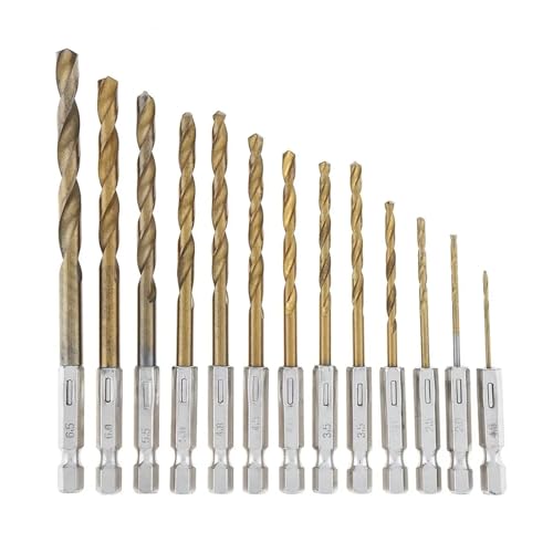 LIUCH 13 teile/los HSS High Speed ​​Stahl Titan Beschichtete Bohrer Set 1/4 Hex Schaft 1,5-6,5mm Bohrer Set for Elektrische Bohrer von LIUCH