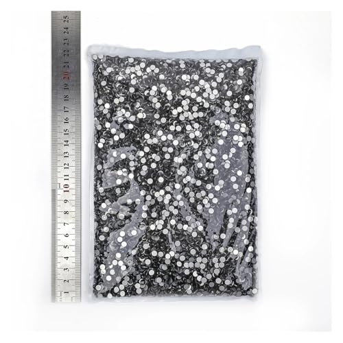 LIUCH 14400 Stück 100 Bruttogroßpackung Flatback Crystal AB Non Hotfix Strasssteine ​​Glitzerkristall SS3-SS20 for Nail Art Hochzeit(Black Diamond,SS4-14400pcs) von LIUCH