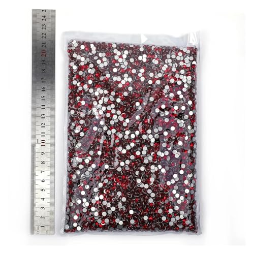 LIUCH 14400 Stück 100 Bruttogroßpackung Flatback Crystal AB Non Hotfix Strasssteine ​​Glitzerkristall SS3-SS20 for Nail Art Hochzeit(Dk Siam,SS5-14400pcs) von LIUCH