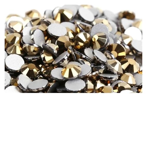 LIUCH 14400 Stück 100 Bruttogroßpackung Flatback Crystal AB Non Hotfix Strasssteine ​​Glitzerkristall SS3-SS20 for Nail Art Hochzeit(Gold Hematite,SS20-14400pcs) von LIUCH