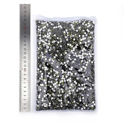 LIUCH 14400 Stück 100 Bruttogroßpackung Flatback Crystal AB Non Hotfix Strasssteine ​​Glitzerkristall SS3-SS20 for Nail Art Hochzeit(Olive,SS20-14400pcs) von LIUCH