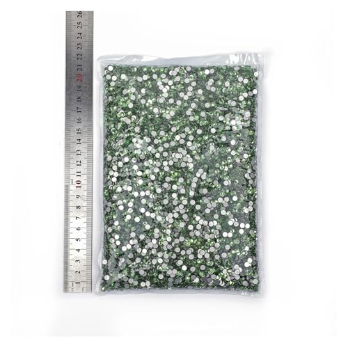 LIUCH 14400 Stück 100 Bruttogroßpackung Flatback Crystal AB Non Hotfix Strasssteine ​​Glitzerkristall SS3-SS20 for Nail Art Hochzeit(Peridot,SS8-14400pcs) von LIUCH