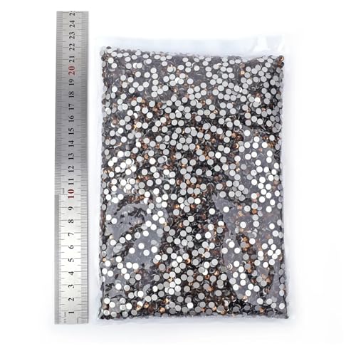 LIUCH 14400 Stück 100 Bruttogroßpackung Flatback Crystal AB Non Hotfix Strasssteine ​​Glitzerkristall SS3-SS20 for Nail Art Hochzeit(Smoked Topaz,SS5-14400pcs) von LIUCH