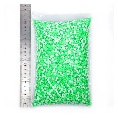 LIUCH 14400 Stück Großhandel SS6-SS30 Neonkristalle, nicht HotFix, in Großpackung, Nail Arts Flatback Strass for Kleidungsstücke, Nail Art Dekorationen(Emerald Neon,SS12-14400pcs) von LIUCH