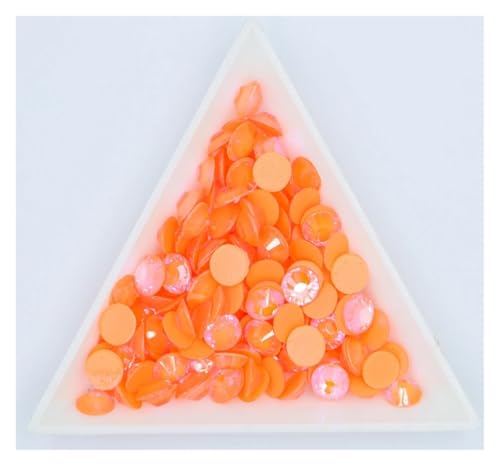 LIUCH 14400 Stück Großhandel SS6-SS30 Neonkristalle, nicht HotFix, in Großpackung, Nail Arts Flatback Strass for Kleidungsstücke, Nail Art Dekorationen(Orange AB,Mix Sizes 200Gram) von LIUCH