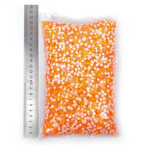 LIUCH 14400 Stück Großhandel SS6-SS30 Neonkristalle, nicht HotFix, in Großpackung, Nail Arts Flatback Strass for Kleidungsstücke, Nail Art Dekorationen(Orange Neon,Mix Sizes 200Gram) von LIUCH