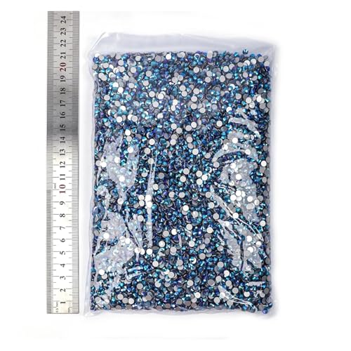 LIUCH 14400 Stück Großhandel Shimmer AB Non Hotfix Strasssteine ​​Großpackung SS16 SS20 Flatback Nail Art Strass(Black AB,SS10-14400pcs) von LIUCH