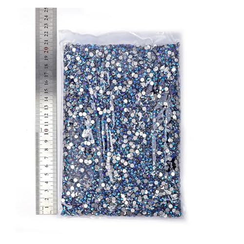 LIUCH 14400 Stück Großhandel Shimmer AB Non Hotfix Strasssteine ​​Großpackung SS16 SS20 Flatback Nail Art Strass(Black diamond AB,SS12-14400pcs) von LIUCH