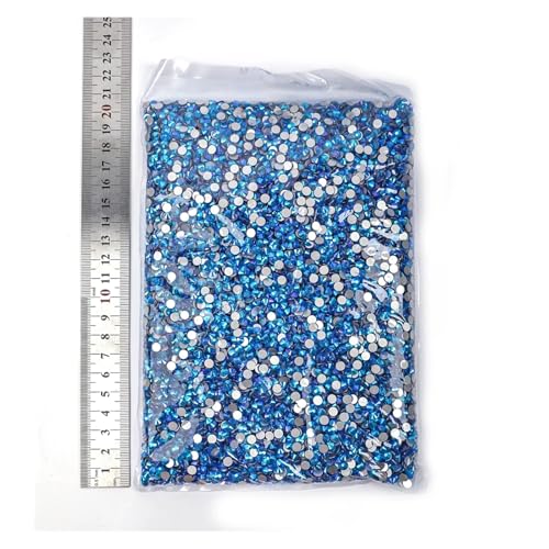 LIUCH 14400 Stück Großhandel Shimmer AB Non Hotfix Strasssteine ​​Großpackung SS16 SS20 Flatback Nail Art Strass(Capri blue AB,SS20-14400pcs) von LIUCH