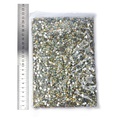 LIUCH 14400 Stück Großhandel Shimmer AB Non Hotfix Strasssteine ​​Großpackung SS16 SS20 Flatback Nail Art Strass(Citrine AB,SS20-14400pcs) von LIUCH