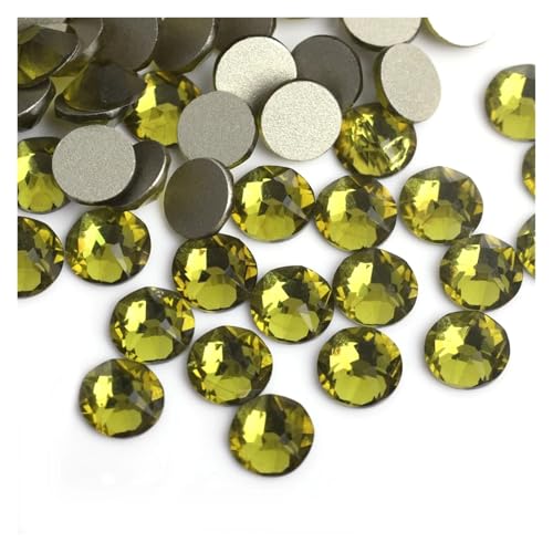 LIUCH 2088 Nicht Hotfix 8 große 8 kleine 16 Schnitte DIY Strass Kristall auf Nägeln aufkleben Strasssteine ​​mit flacher Rückseite for Nagelkunst/Kleidungsdekorationen(Olivine,SS16 1440Pcs) von LIUCH