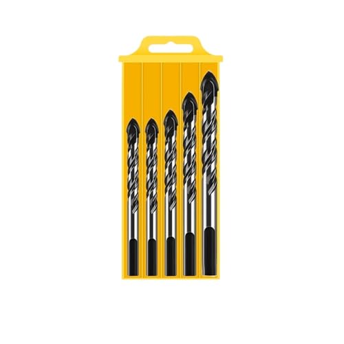 LIUCH 3–12 mm multifunktionaler Glasbohrer, Dreieck-Diamantbohrer-Set, Keramikfliesen, Beton, Ziegel, Holz, Lochsäge, Metallbohrer(5 PCS Set Black) von LIUCH