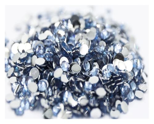 LIUCH Flatback-Kristall-AB-Strasssteine ​​aus Kunstharz mit silberner Unterseite, nicht Hotfix-Strasssteine ​​in Großpackung, Kunststoff-Nagelkunst-Strass-Kleidungsstück(Light Sapphire,2mm SS6-10000pc von LIUCH