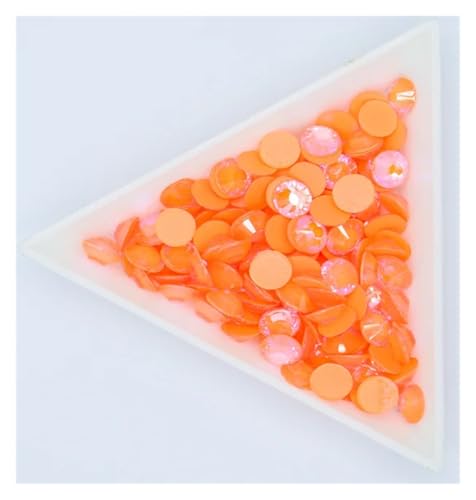 LIUCH Großpackung, fluoreszierende Glas-Nagelkunst, nicht Hotfix-Strasssteine, SS6-30, Strass-Nagelkunst-Dekorationen, leuchtende Strasssteine(Orange AB,Mix ss6-ss20 14400) von LIUCH