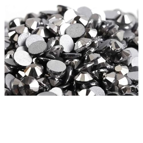 LIUCH 14400 Stück SS3-SS20 Flatback Nicht Hotfix Kristall Strass Glitzer Kristall for Nail Art Decoretion(Jet Hematite,SS20 14400pcs) von LIUCH