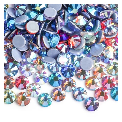 LIUCH SS3-SS50 Großpackung Großhandel Bessere DMC Crystal AB Glas Strasssteine ​​zum Aufbügeln mit Hotfix-Strasssteinen(Glue Mix AB Colors,Ss12-14400pcs) von LIUCH