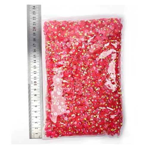 LIUCH Strasssteine SS10-20.0000 Stück flache Rückseite, Kunstharz, ohne Hotfixierung, Kunststoff, Nagelkunst, Strass, 3 mm, Rot von LIUCH