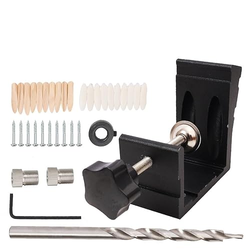 LIUCH Taschenloch-Jig-Kit, Holzbearbeitung, geneigter Lochpositionierer, Holzführungen, Gelenkwinkel, Zimmerei-Locator, Holzbearbeitungswerkzeug(Black) von LIUCH