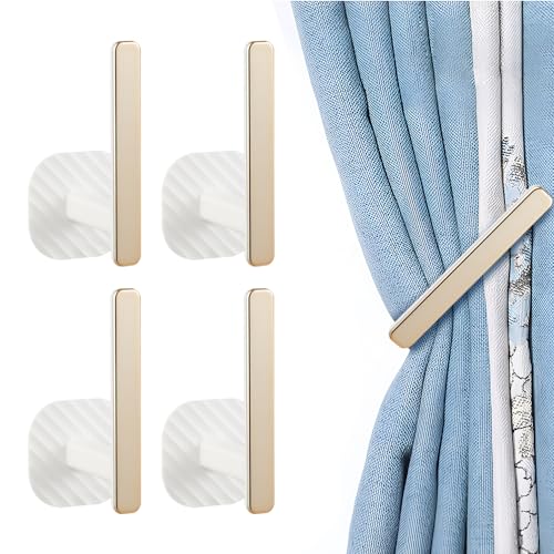 LIUCONGBD 4 Stück Selbstklebende Vorhanghalter Halter, Wand montiert Drapery Vorhang Raffhalter Haken, L-förmige Nordic Style Vorhanghalter für Home Office dekorative Vorhang Dekoration von LIUCONGBD