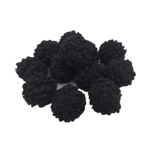 LIUHLFSR Bommel für Mütze 5 cm 6 stücke Pompom Nachahmung Lamm Wolle Ball Ball DIY Handgemachte Kleidung Zubehör Dekoration Ball Winter Für Strickmütze Schals Tasche Schlüsselbund Zubehö(Black) von LIUHLFSR