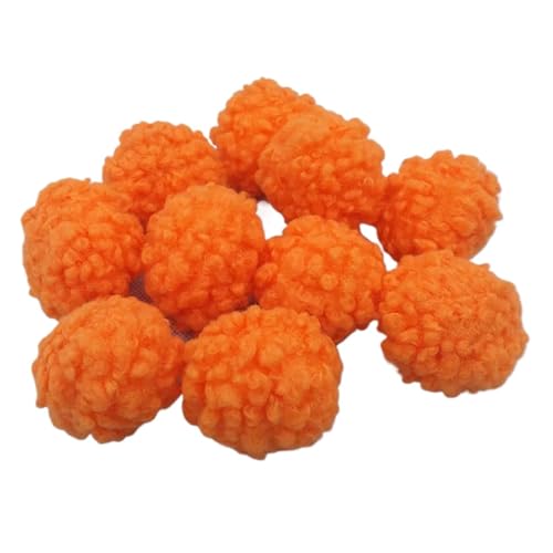 LIUHLFSR Bommel für Mütze 5 cm 6 stücke Pompom Nachahmung Lamm Wolle Ball Ball DIY Handgemachte Kleidung Zubehör Dekoration Ball Winter Für Strickmütze Schals Tasche Schlüsselbund Zubehö(Orange) von LIUHLFSR