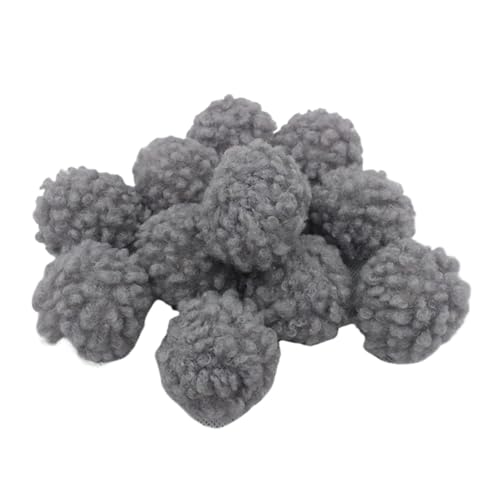 LIUHLFSR Bommel für Mütze 5 cm 6 stücke Pompom Nachahmung Lamm Wolle Ball Ball DIY Handgemachte Kleidung Zubehör Dekoration Ball Winter Für Strickmütze Schals Tasche Schlüsselbund Zubehö(Dark Grey) von LIUHLFSR