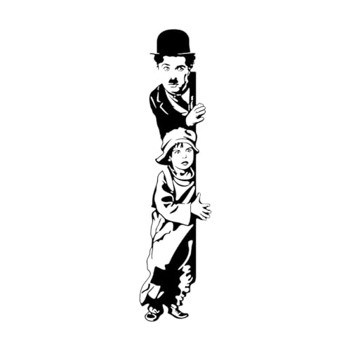 Art Decor Wandaufkleber „Chaplin the Kid“, Vinyl, Filmstar, Schauspieler, Wandtattoo, Heimdekoration für Kinderzimmer-L-40x160cm-Black von LIUJIAHAO