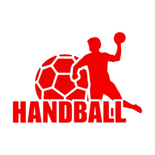 Handball Wandtattoo Ball Sport Kunst Home Dekoration Jungen Spielzimmer Vinyl Kinderzimmer Innenwandaufkleber Übungsraum-XL-84x118cm-Red von LIUJIAHAO