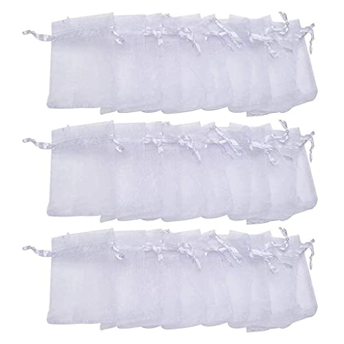 LIUJZZJ 100er Pack Organzabeutel Organza Schmuckbeutel Geschenk Hochzeit Säckchen (Weiß) von LIUJZZJ