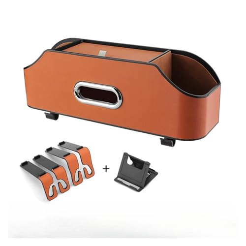 LIUPOCVRE Auto Multifunktionale Leder Tissue Aufbewahrungsbox unter dem Sitz Niedliche Auto Rücksitz Papiertüte Platz Wasserbecher Kreative Tragbarkeit(Orange) von LIUPOCVRE