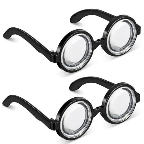 LIURFLNC Nerd Brille, Lustige Brille, Minion Brille, Hornbrille Ohne Stärke Bücherwurm Gläser Rollenspiel Dumme Nette Cosplay Geeignet für Kinder/Erwachsene/Karneval/Halloween von LIURFLNC