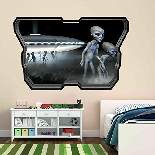 Aliens Raumschiff UFO Wandkunst Aufkleber Wandbild Kinderzimmer Home Office Decor von LIUWW