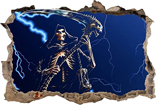 Grim Reaper Smashed Wall 3D Decal Removable Graphic Wall Sticker Mural von LIUWW