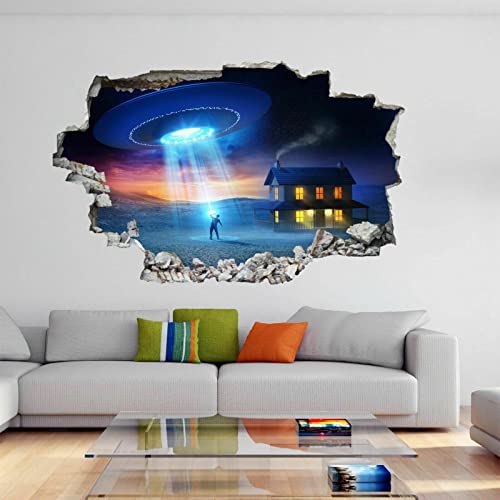 UFO Alien Space 3D Wandkunst Aufkleber Wandtattoo Poster Kinderzimmer Dekor von LIUWW