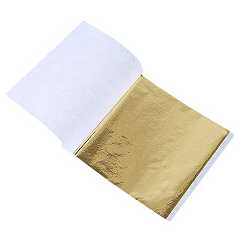 LIUXIN 24K Blattgold Blätter für Kuchen Dekoration Gesichtsmaske Kunsthandwerk Papier Home 100PCS Echtgold Folienvergoldung von LIUXIN