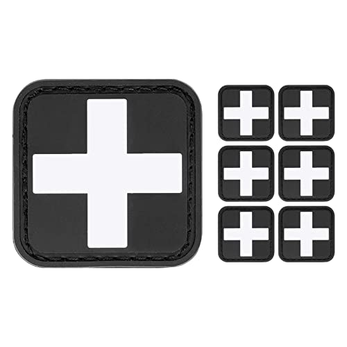 LIVANS Medic Red Cross Patch, First Aid Morable Patch Perfect for Tactical IFAK, EMT Trauma Pouch 1.5 Inch 3D High Relief Patch Nurse Doctor Emergency Logo PVC Rubber Bundle 6 Pieces von LIVANS