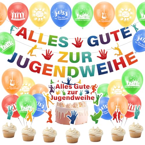 Alles Gute zur Jugendweihe Banner Alles Gute zur Jugendweihe Girlande Jugendweihe Deko Endlich Erwachsen Banner für Junge Mädchen Foto Hintergrund Erwachsene Partyfeiern (C) von LIVESTN