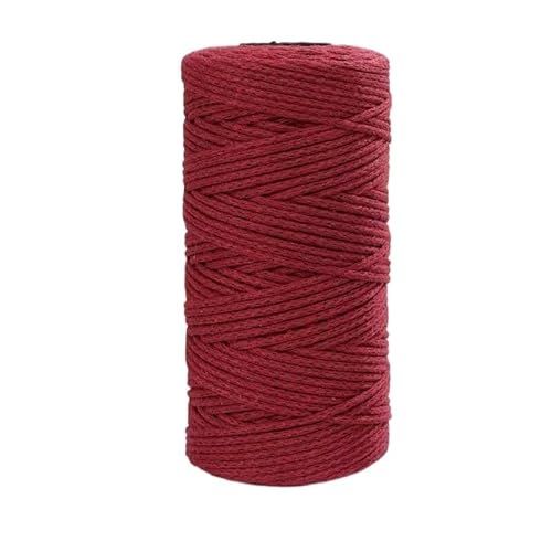 LIYIANWAN tianwandong 150 g hohles Baumwollgarn, mittelgrob, handgewebt zur Herstellung von Rucksäcken, Pullovern, Schals, Baumwollschuhen, altem Baumwollgarn(16 Wine Red) von LIYIANWAN