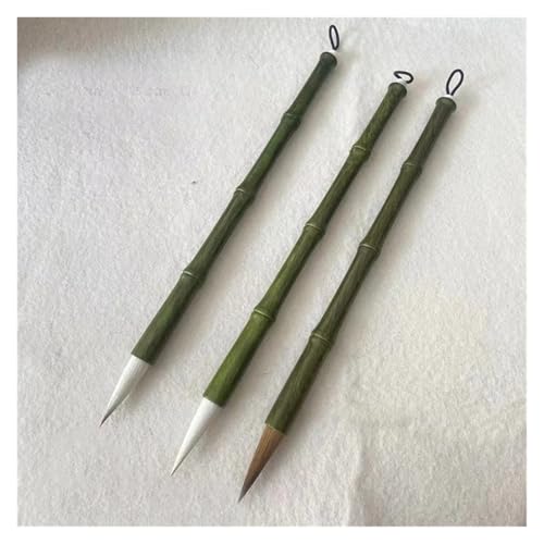 LIYIANWAN tianwandong 3 Stücke Mix Kalligraphie Schreibpinsel Stifte Set Chinesische Malerei Pinsel Wiesel Wolle Haar Zhongkai Regelmäßige Skript Kalligraphie Stift(3pcs-Green Set) von LIYIANWAN